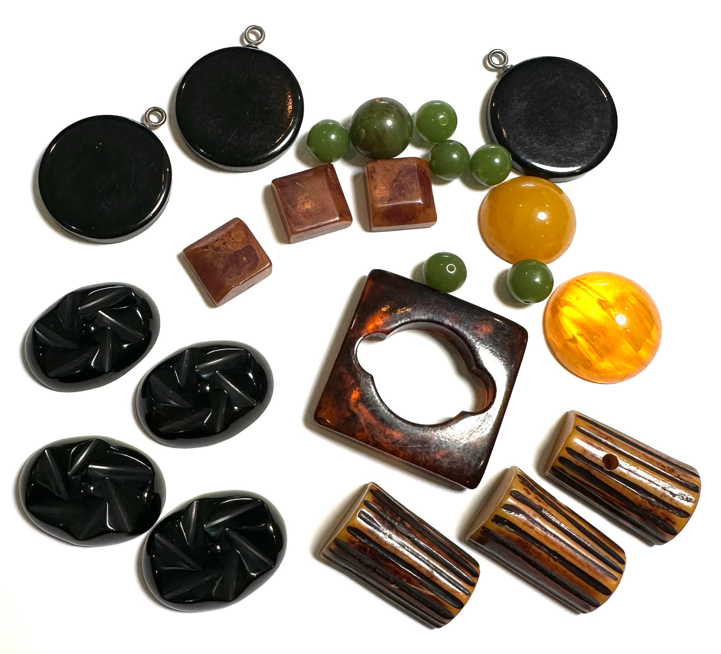 One of a Kind Vintage Bakelite Beads and Components Lot - VB819