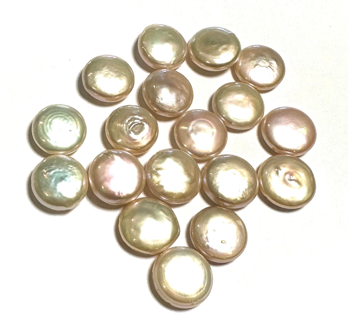 Lustrous Ivory Freshwater Coin Pearl Pairs 12.5–13 mm #PB7889