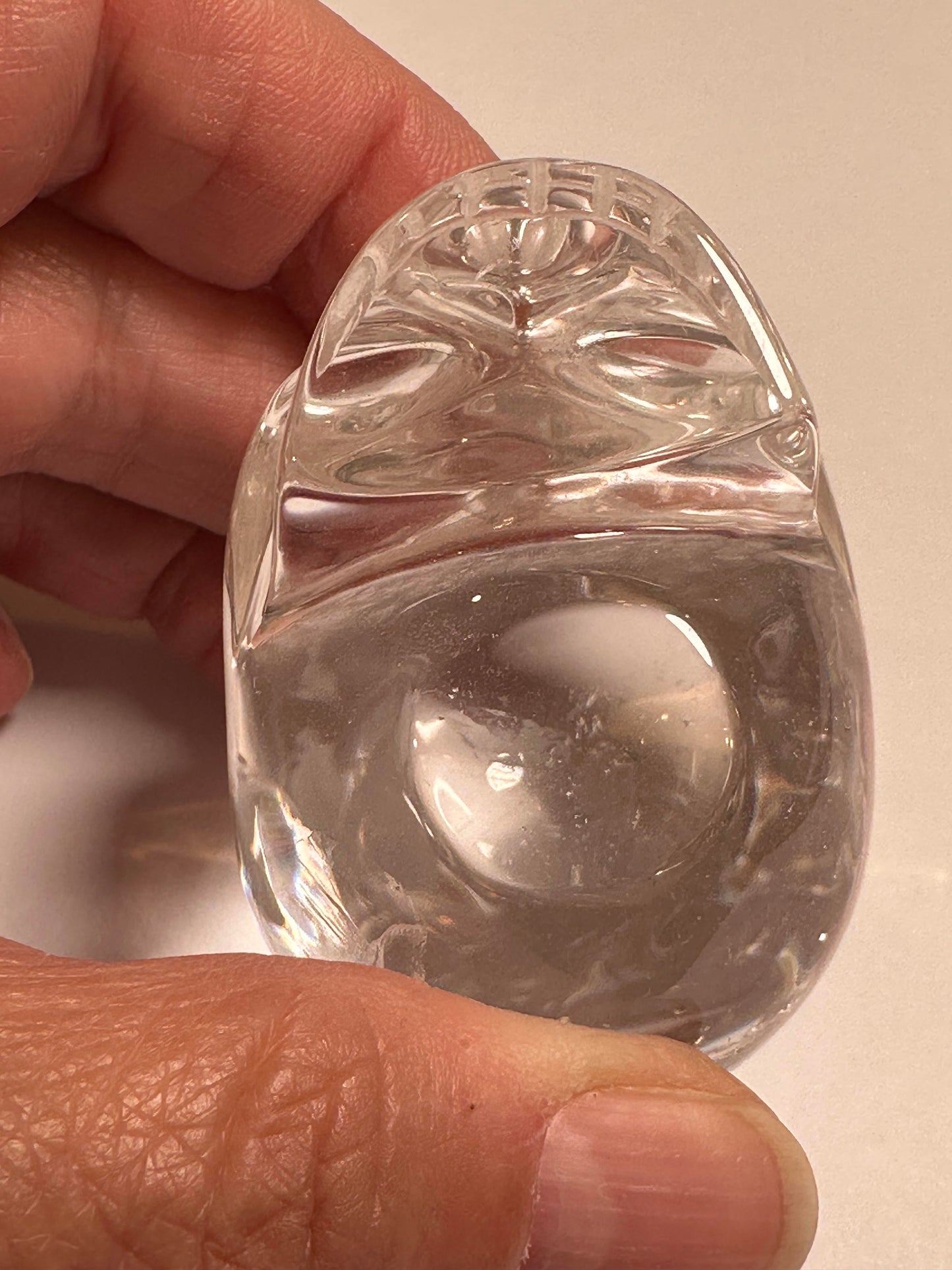 Master Carved Lemurian Quartz Crystal Skull with Rainbows and Phantoms by Vanderlei Barreto 1 1/2" x 2" x 1 3/4" #NC7935