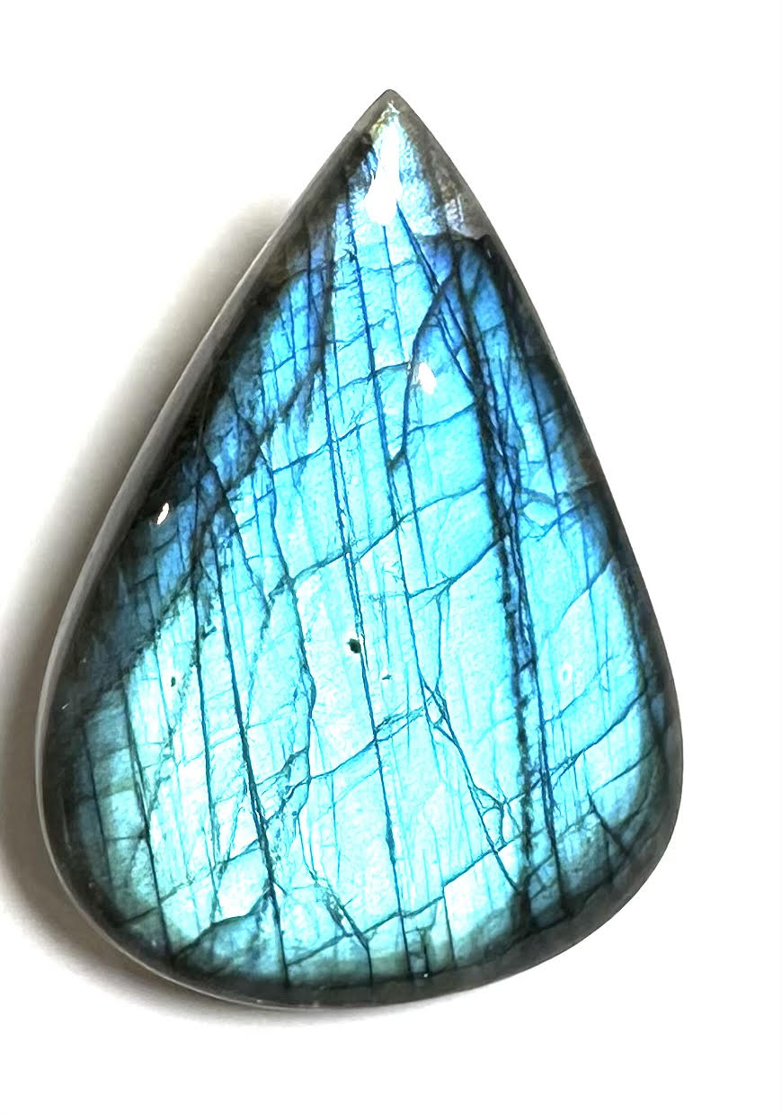 AAA Flashy Blue Labradorite Teardrop Cabochon 35x50mm Highly Polished –#SP7826