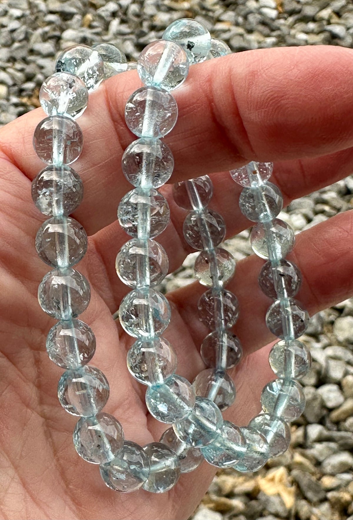 BLUE TOPAZ MALA BEAD BRACELET 8MM #MALA35