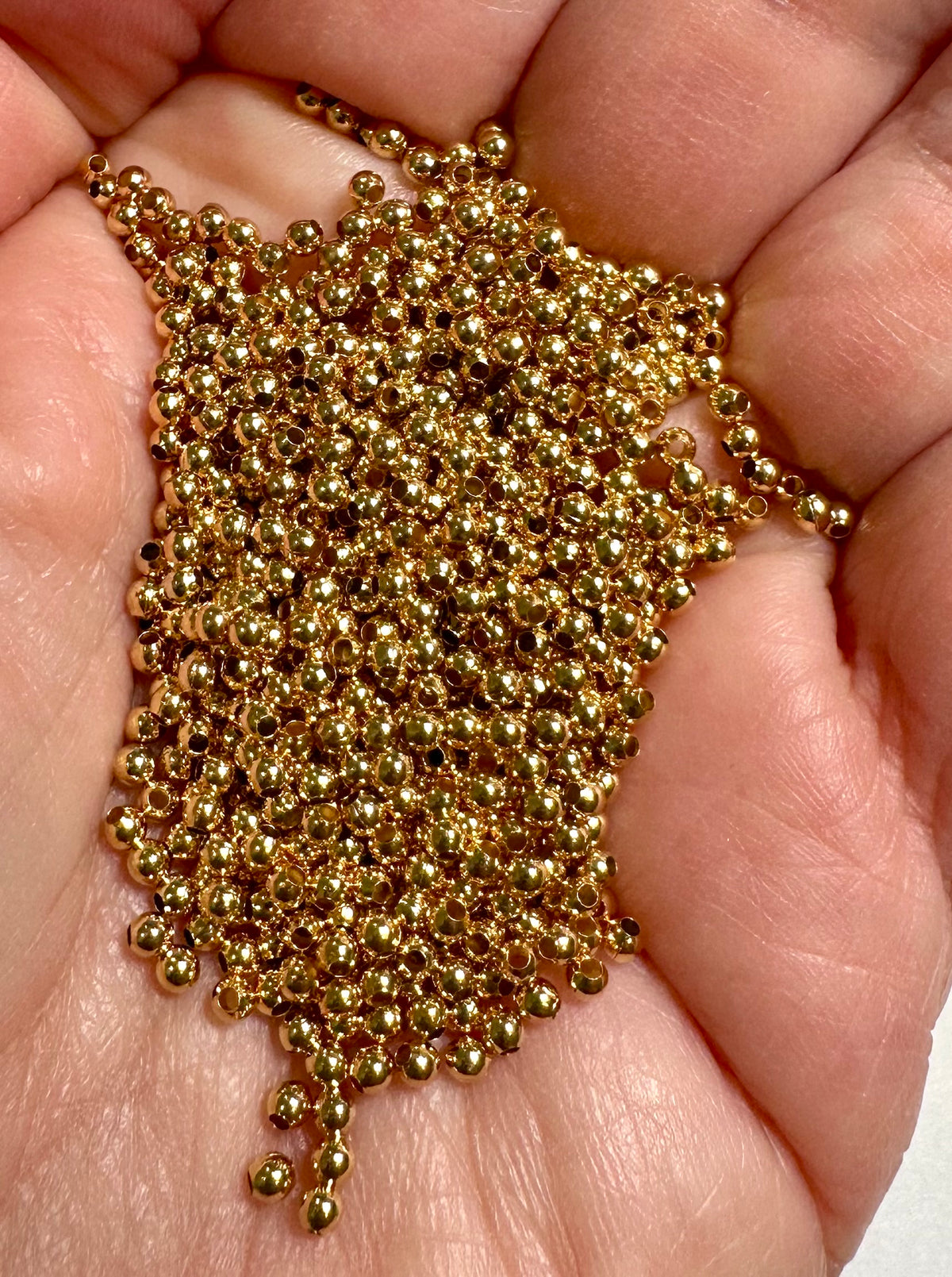 Vintage Gold Plated Round Spacer Beads 2mm Approximately 900 Beads #VB8013