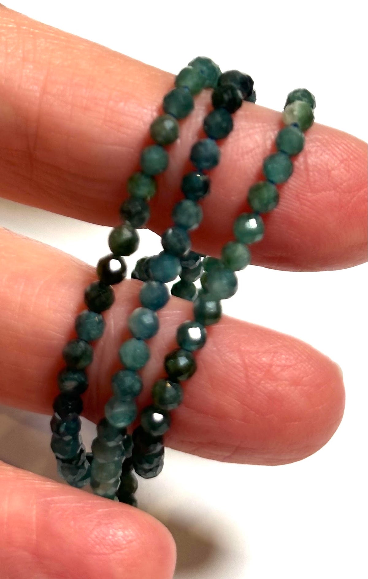 Blue Tourmaline Micro Diamond Faceted Beads 3mm #SP7932