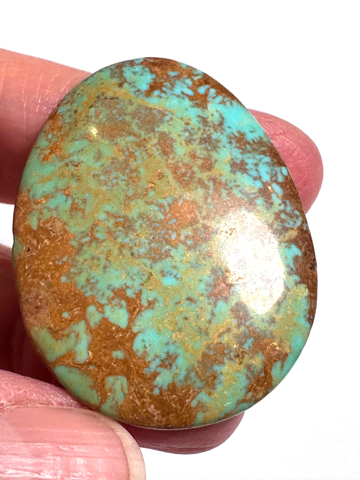 Hubei Turquoise Freeform Cabochon 31 x 42mm #CAB8003
