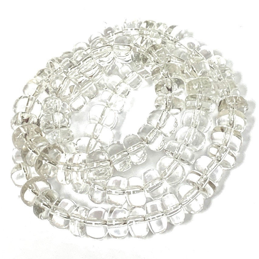 Rock Crystal Smooth and Polished Rondell Beads-8 x 5mm