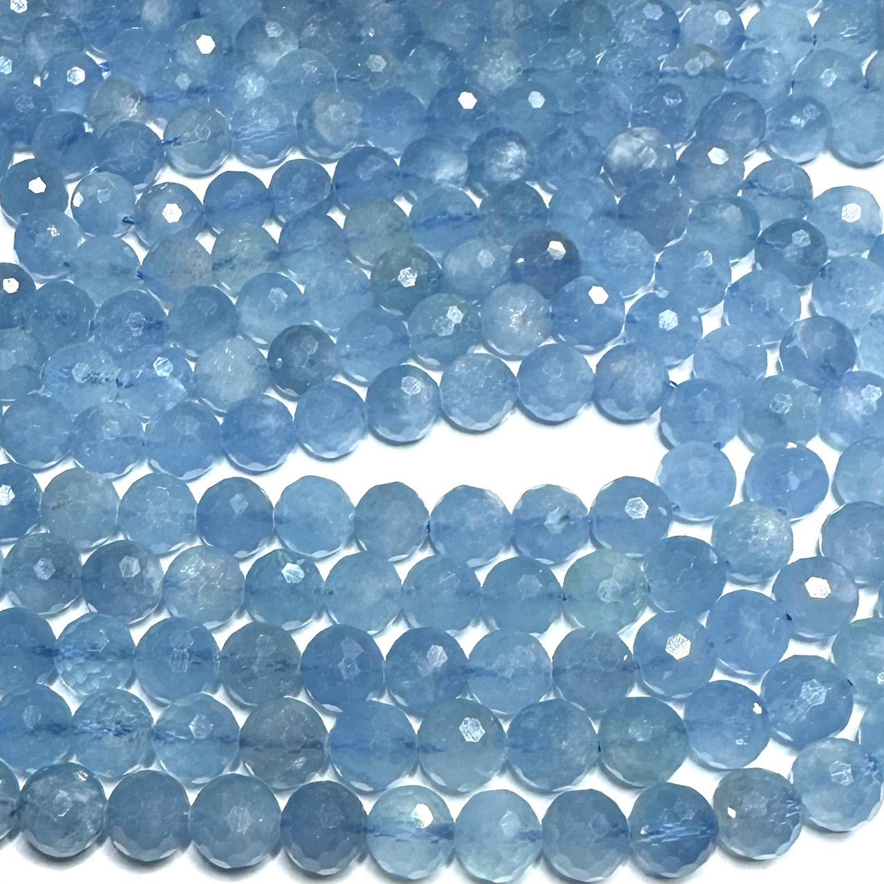 Aquamarine Polished Faceted Round Beads-8mm (SP5105)