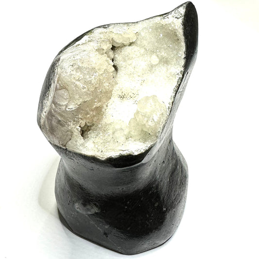 Carved Druzy Pocket Geode-3 x 2 1/4"-NC7314