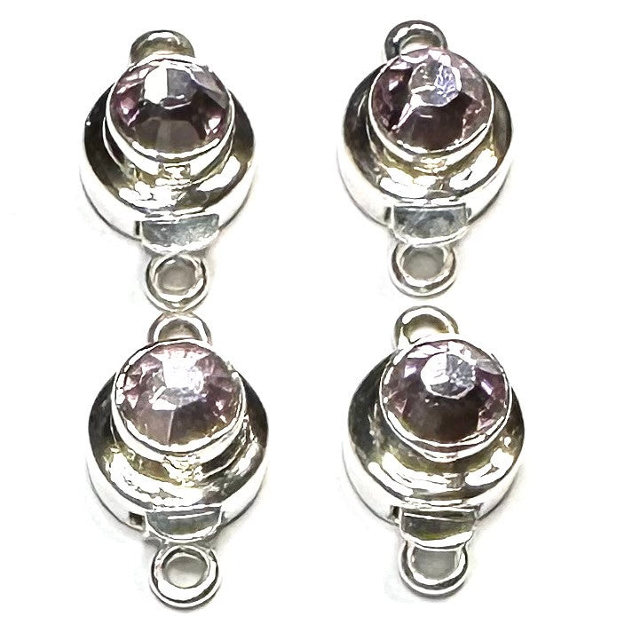 One of a Kind Sterling Silver with Swarovski Crystal Clasp Lot-Lt. Amethyst-11mm