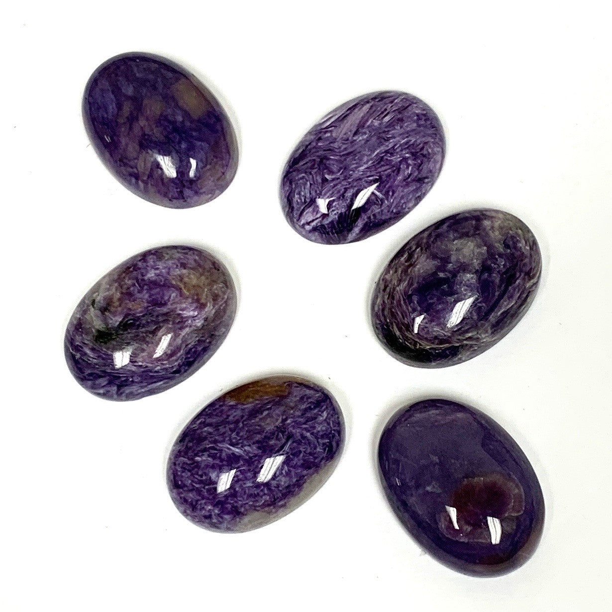 Charoite Polished Oval Dome Cabochons
