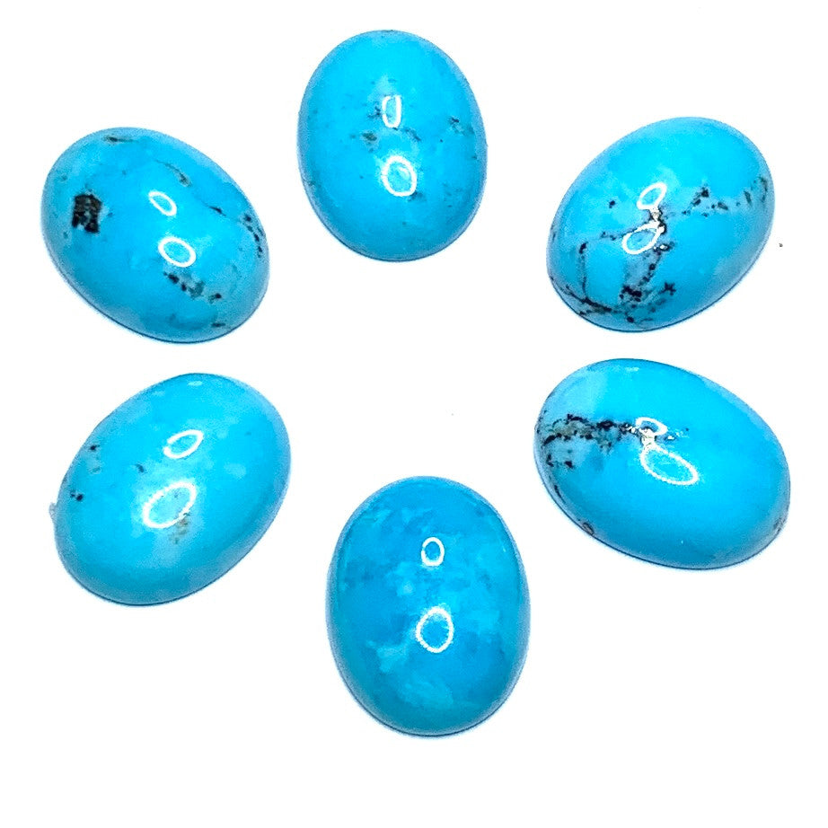 Kingman Blue Turquoise Oval Domed Cabochons-A+ Grade-16 x 12mm (SP3340)