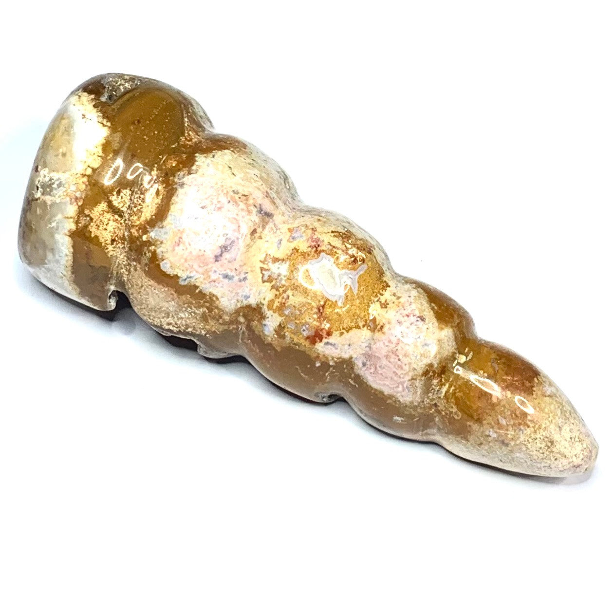 One of a Kind Agate Druzy Carved Conch Shell-3 1/2 x 1 1/2" (NC4608)