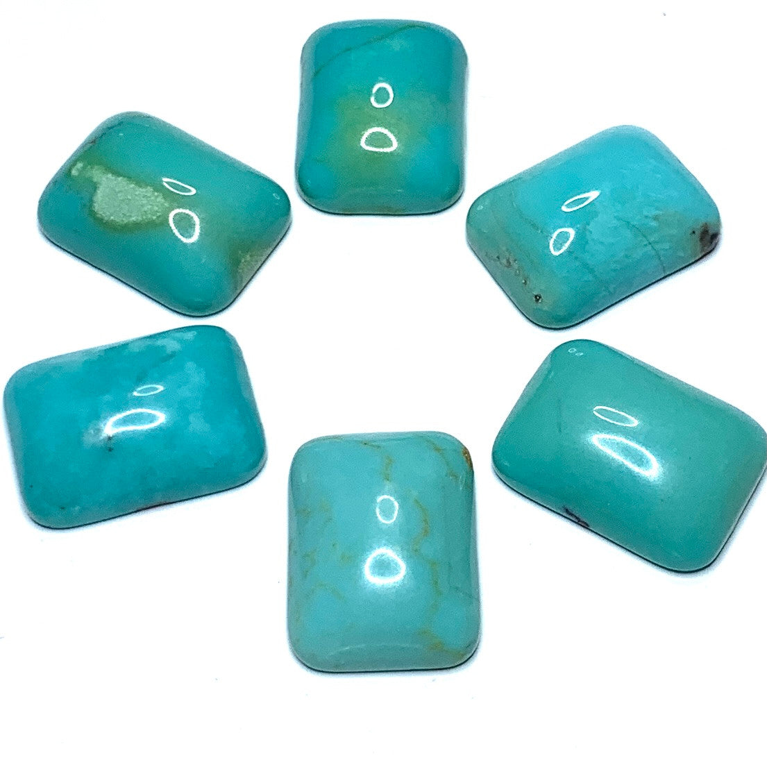 Blue Green Turquoise Cushion Cut Cabochons-A Grade-15 x 20mm (SP3343)