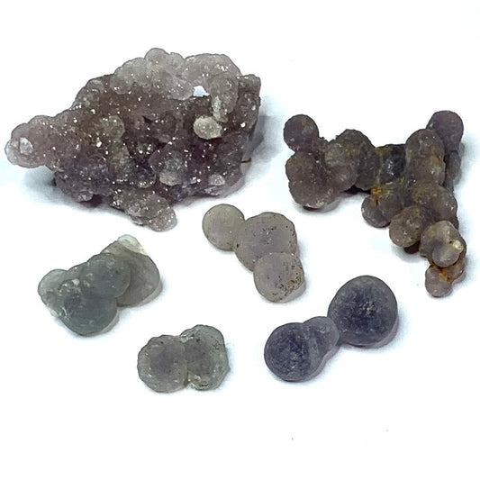 One of a Kind Set Of Grape Agate Druzy Stones- 10-28mm (NC4606)