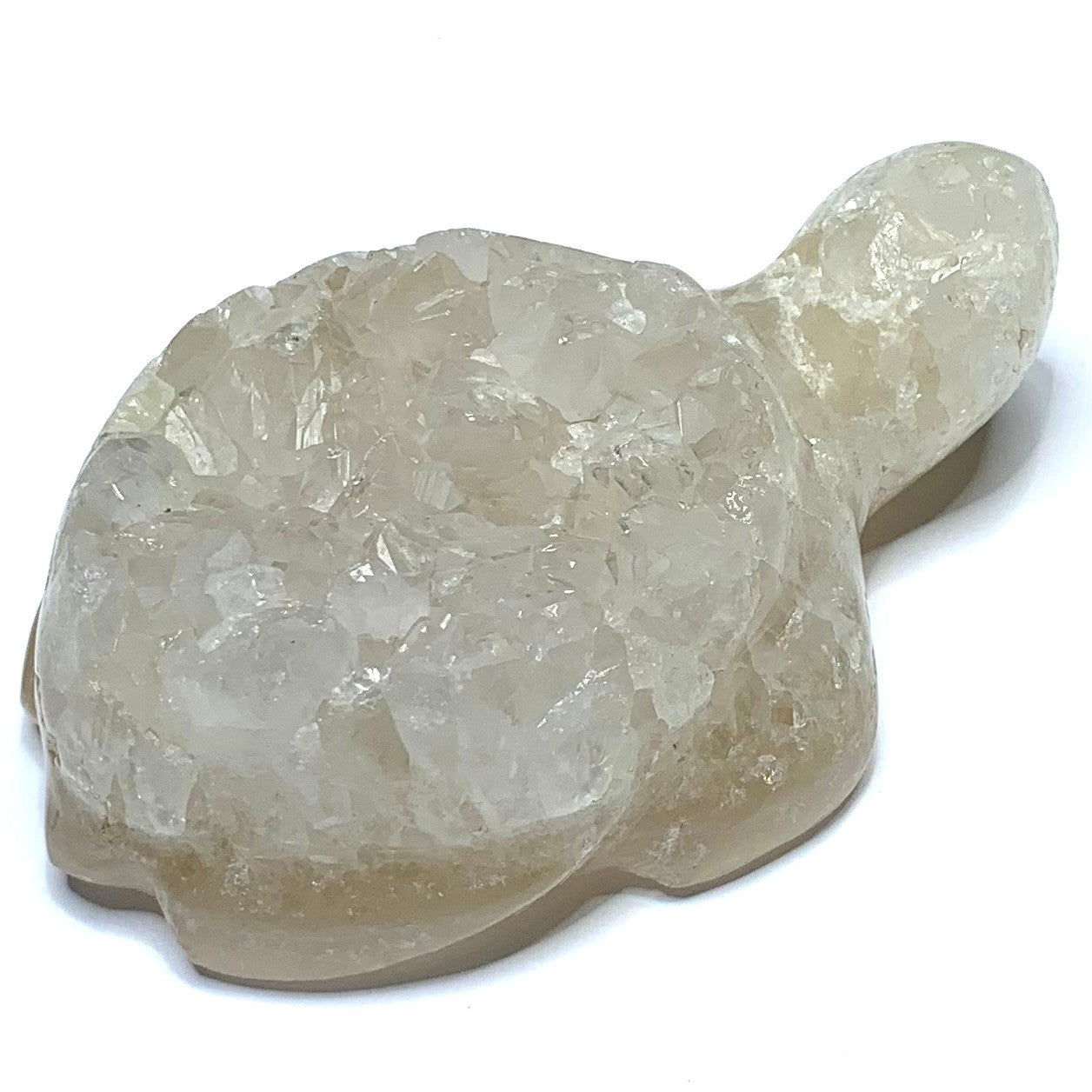 One of a Kind Quartz Druzy Turtle Stone-3 1/4 x 2 x 3/4" (NC4615)