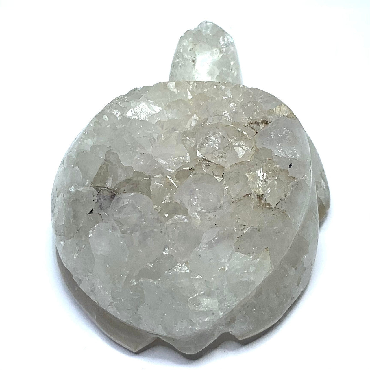 One of a Kind Quartz Druzy Turtle Stone-3 x 2 1/4 x 1 1/4" (NC4616)
