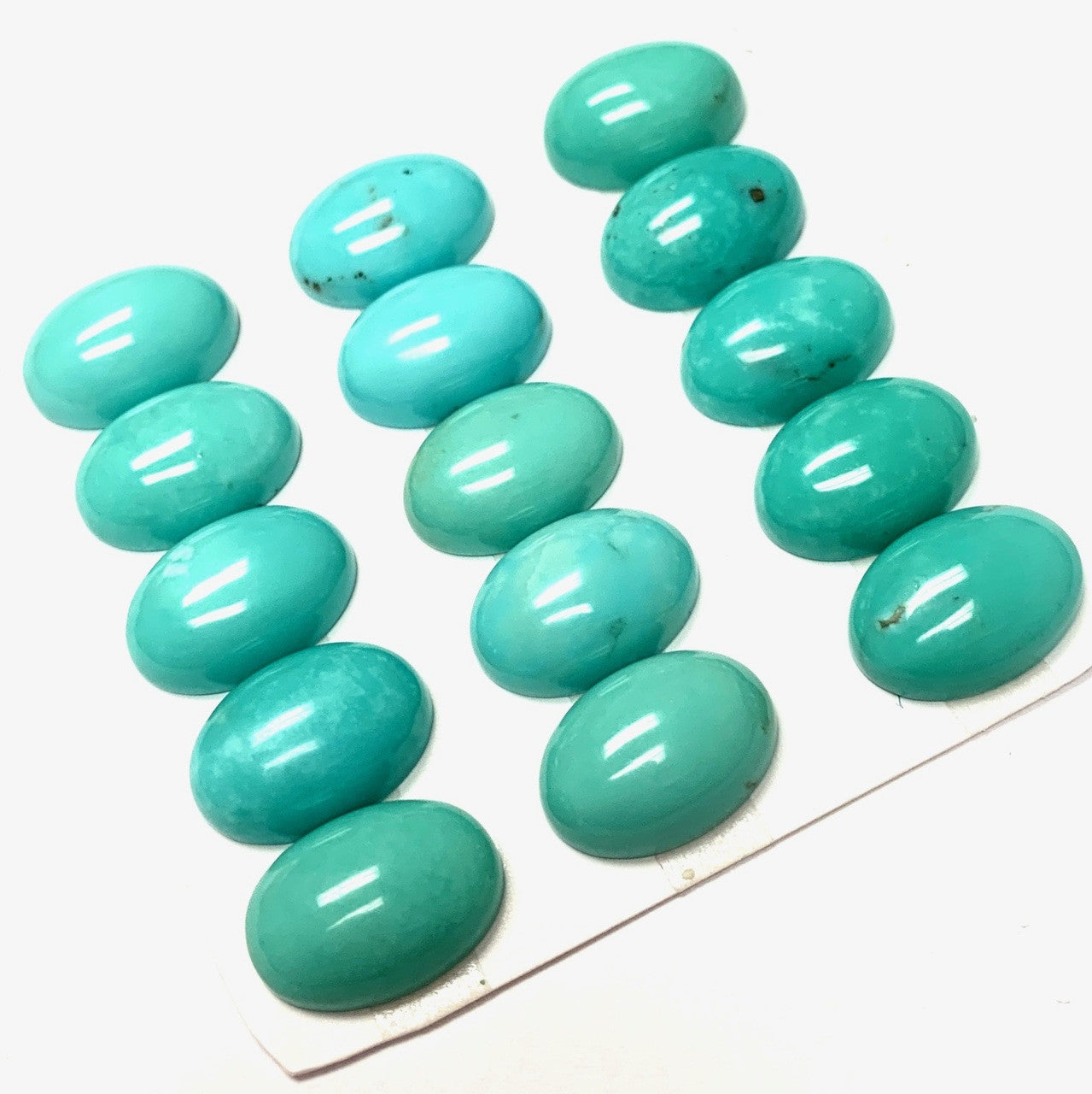 Turquoise Polished Oval Dome Cabochons-14 x 10mm