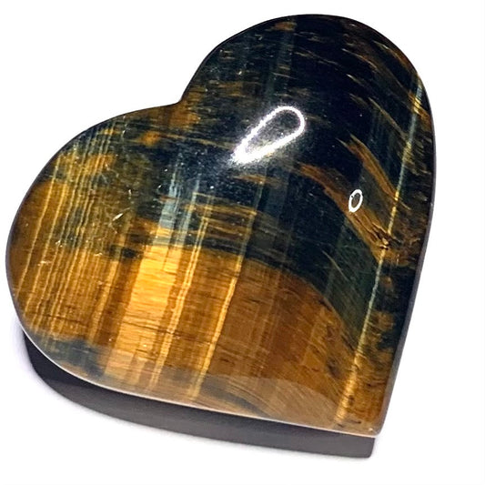 One of a Kind Blue Tiger Eye Heart Pocket Stone-2 x 1 3/4" (NC4634)