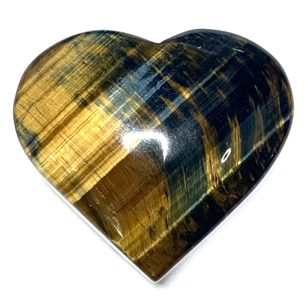 One of a Kind Blue Tiger Eye Heart Pocket Stone-2 x 1 3/4" (NC4634)