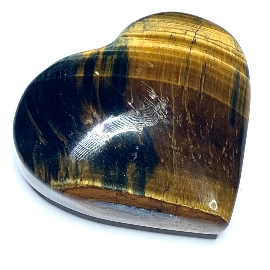 One of a Kind Blue Tiger Eye Heart Pocket Stone-2 x 1 3/4" (NC4634)