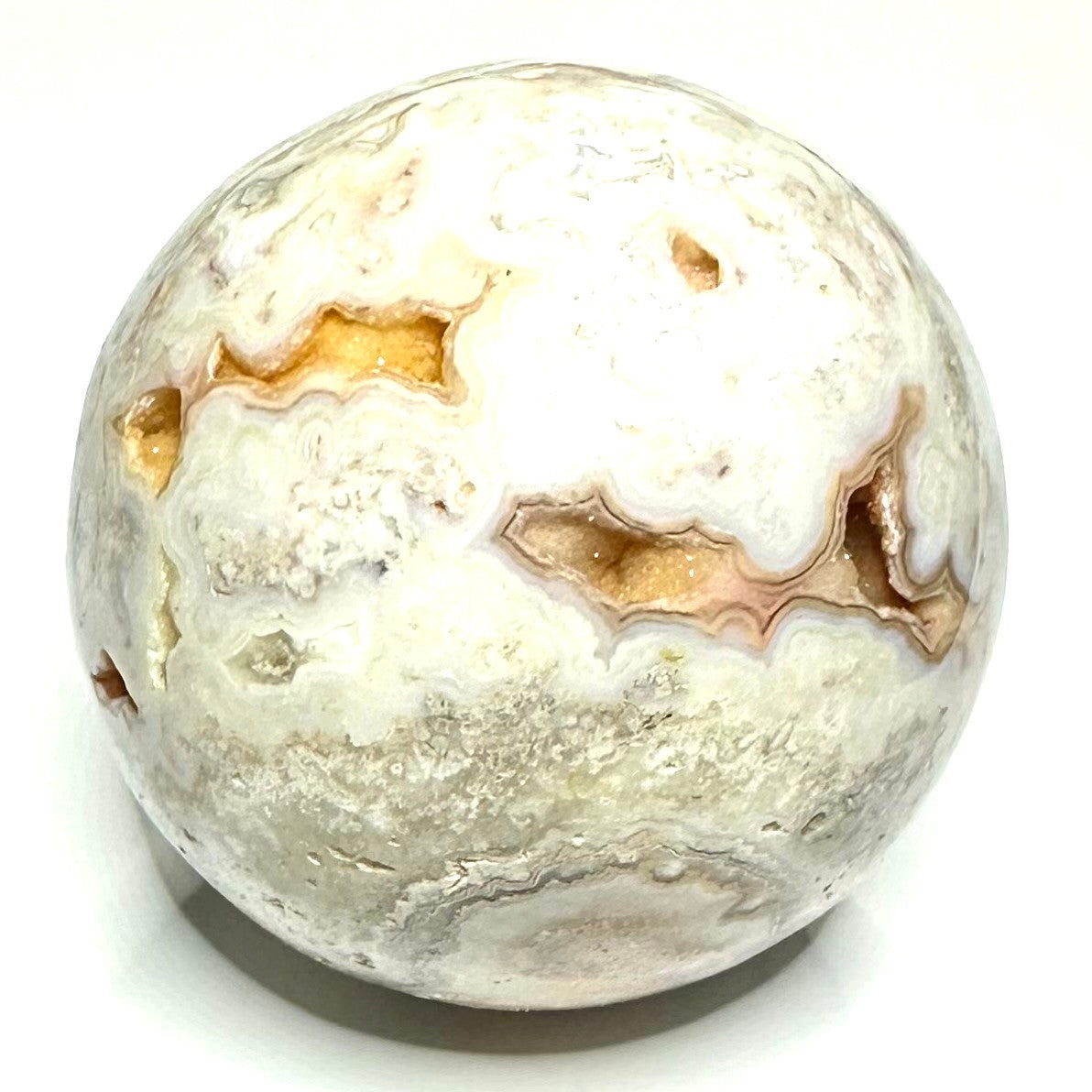 One of a Kind Crazy Lace Druzy Agate Sphere-2 1/2" (NC6021)