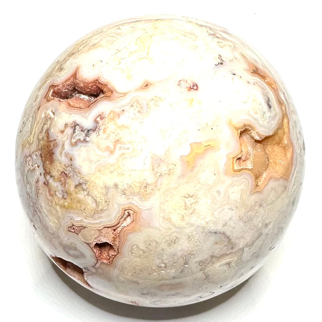 One of a Kind Crazy Lace Druzy Agate Sphere-2 1/2"-NC6022 (NC6022)