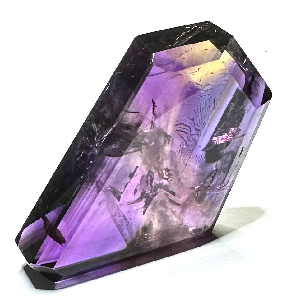 One of a Kind Quality Ametrine with Rainbow Inclusions Freeform Stone-55 x 39 x 14mm (NC6029)