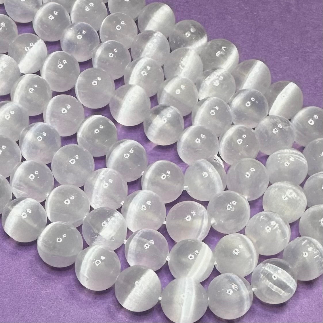 Selenite Highly Polished Round Beads-10mm (SP5118)