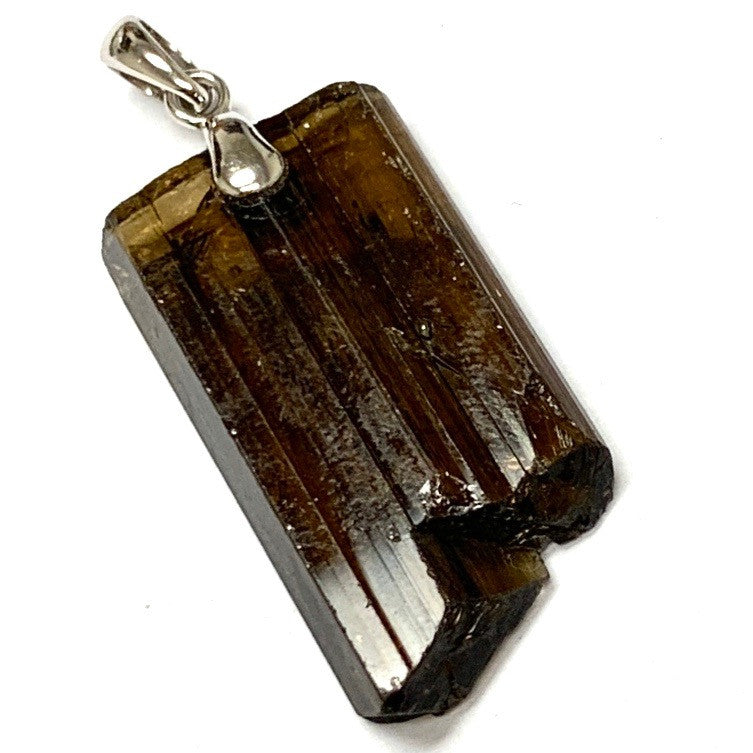 Smokey Green Tourmaline and Sterling Pendants