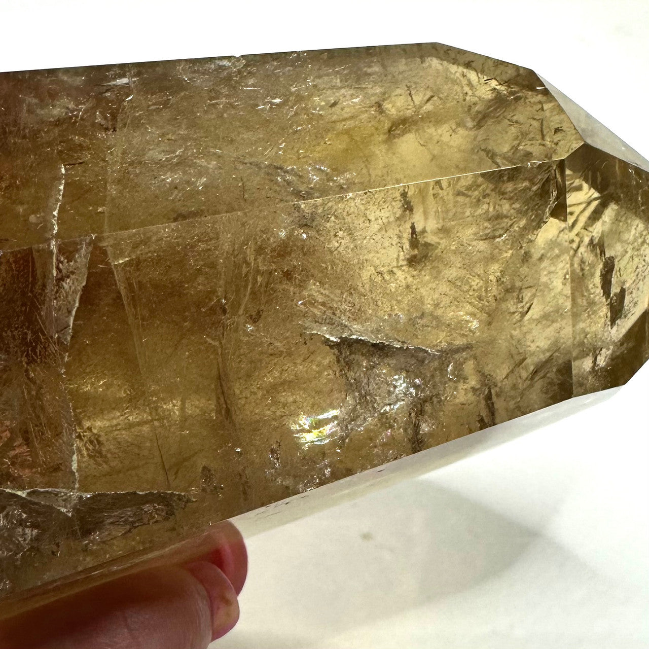 One of a Kind Citrine with Rainbow Inclusions Tower Stone