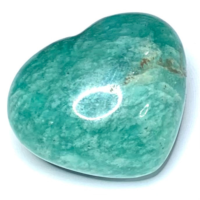 One of a Kind Amazonite Carved Heart Palm Stone-1 1/4x 1 1/2" (NC4693)