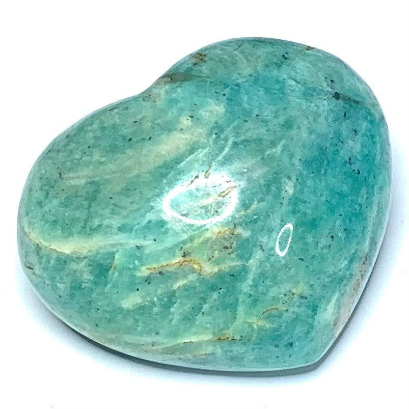 One of a Kind Amazonite Carved Heart Palm Stone-1 3/4 x 1 1/2" (NC4694)