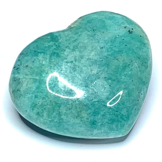 One of a Kind Amazonite Carved Heart Palm Stone-1 3/4 x 1 1/2" (NC4694)