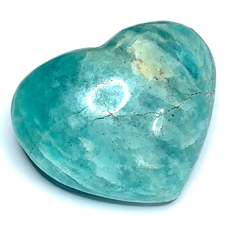 One of a Kind Amazonite Carved Heart Palm Stone-1 3/4 x 1 1/2"-NC4695 (NC4695)