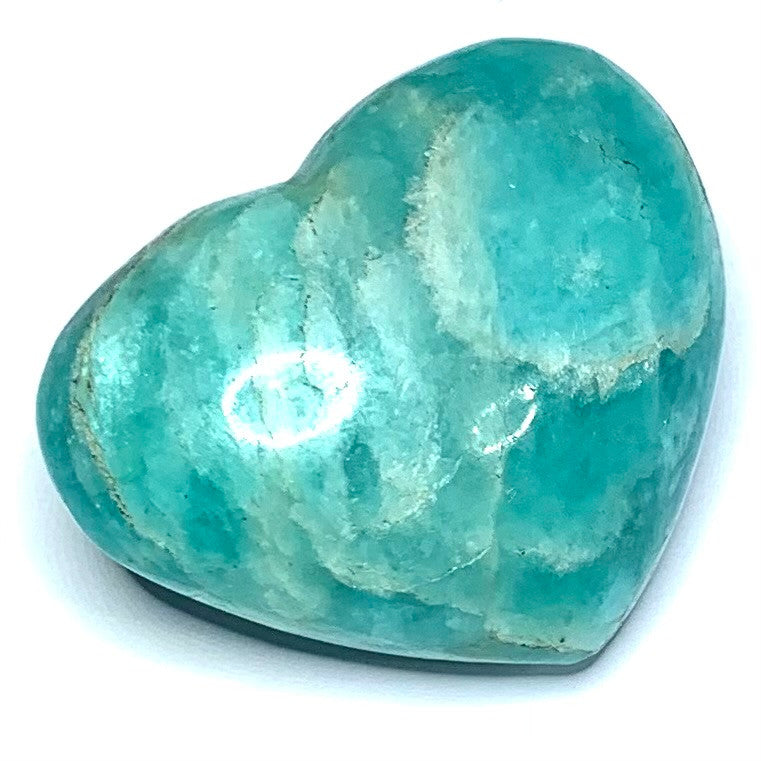 One of a Kind Amazonite Carved Heart Palm Stone-1 3/4 x 1 1/2"-NC4695 (NC4695)