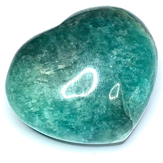 One of a Kind Amazonite Carved Heart Palm Stone-2 x 1 1/2" (NC4697)