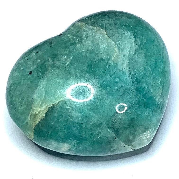 One of a Kind Amazonite Carved Heart Palm Stone-2 x 1 1/2" (NC4697)