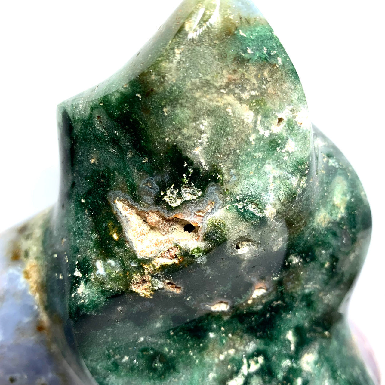 One of a Kind Ocean Jasper Druzy Carved Stone-7 1/2 x 5" (NC4709)