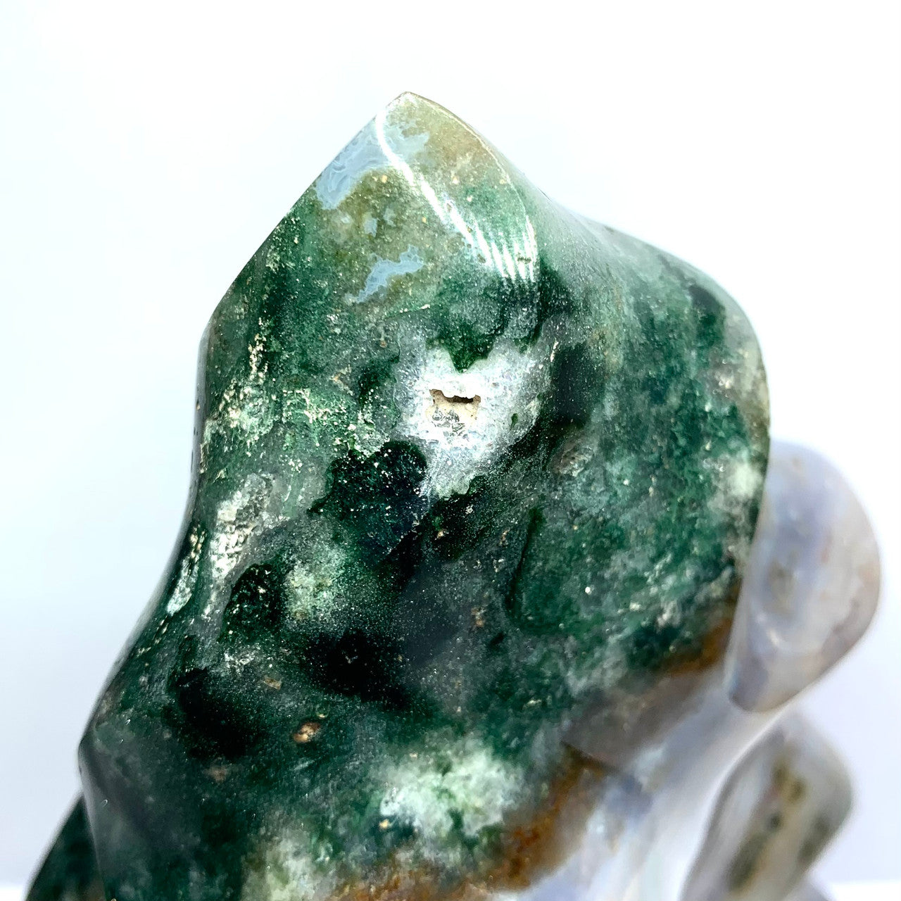 One of a Kind Ocean Jasper Druzy Carved Stone-7 1/2 x 5" (NC4709)