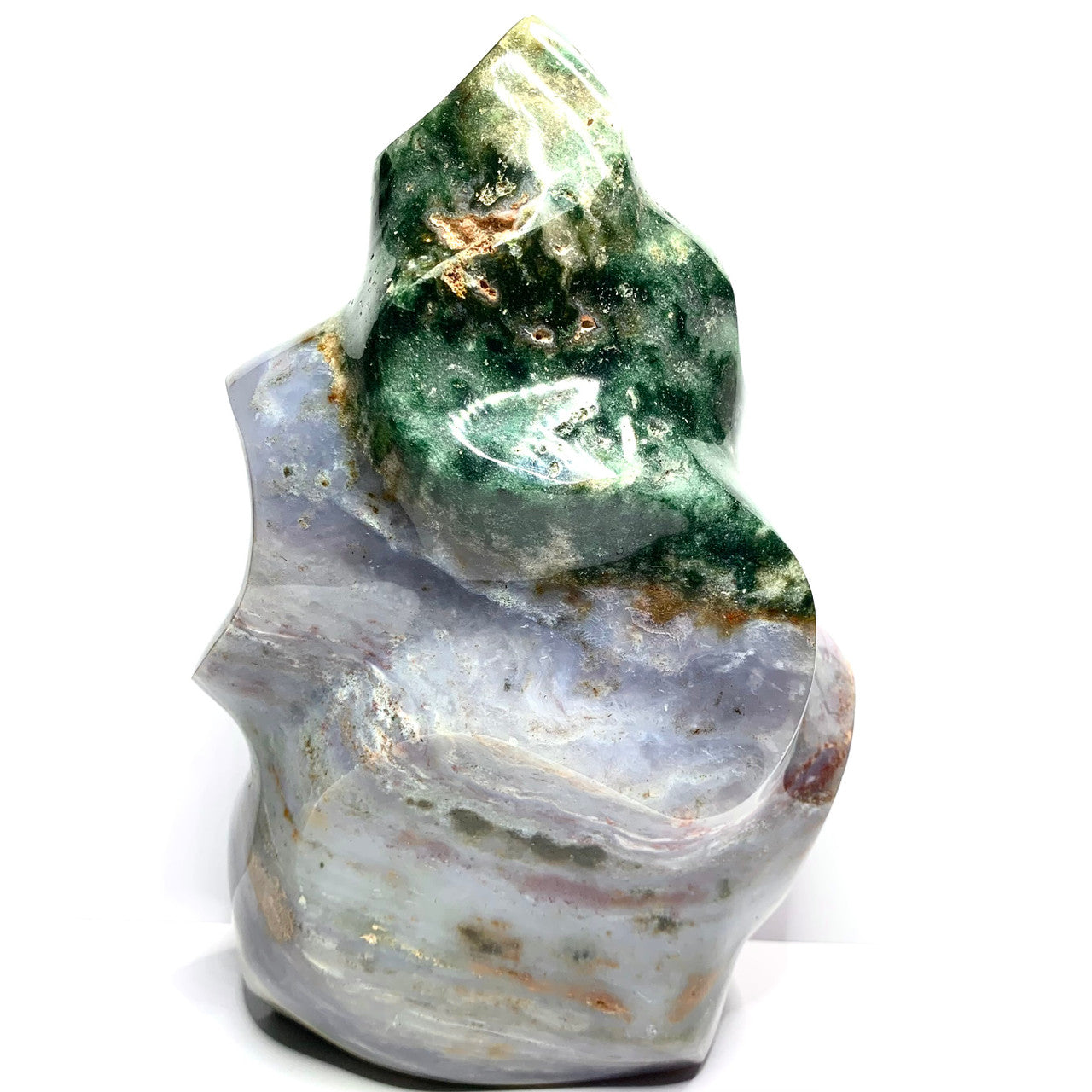 One of a Kind Ocean Jasper Druzy Carved Stone-7 1/2 x 5" (NC4709)