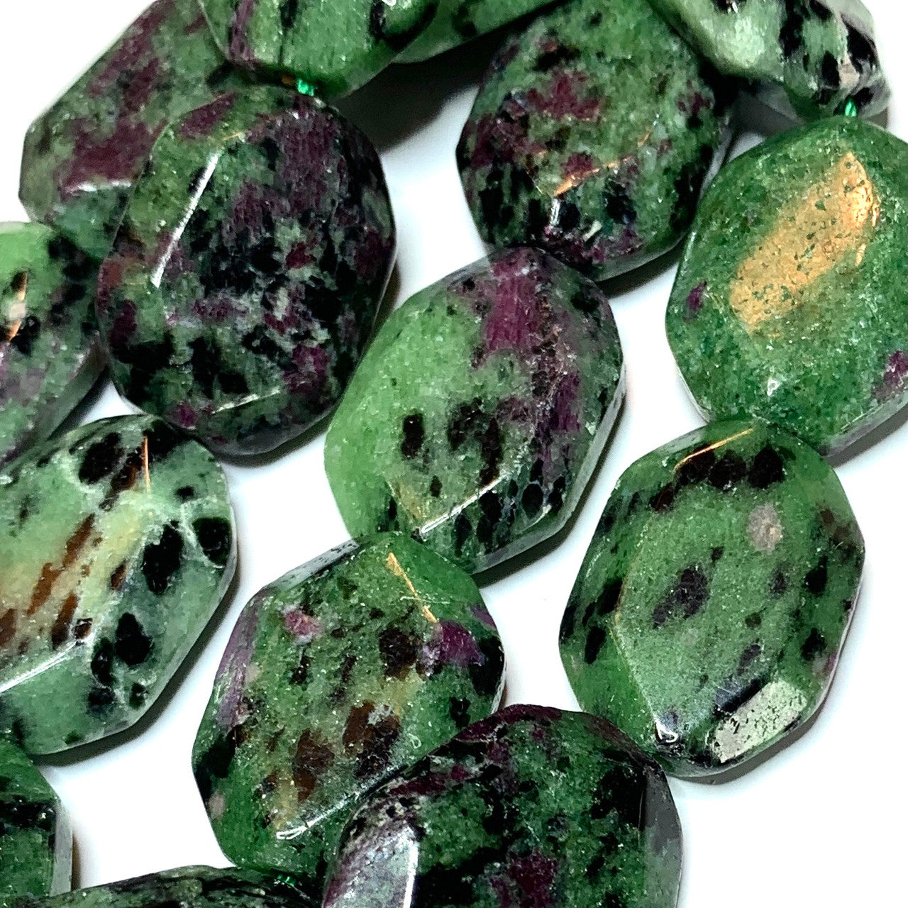 Ruby Zoisite Faceted Flat Octagonal Cut Beads-21 x 15mm (SP3362)