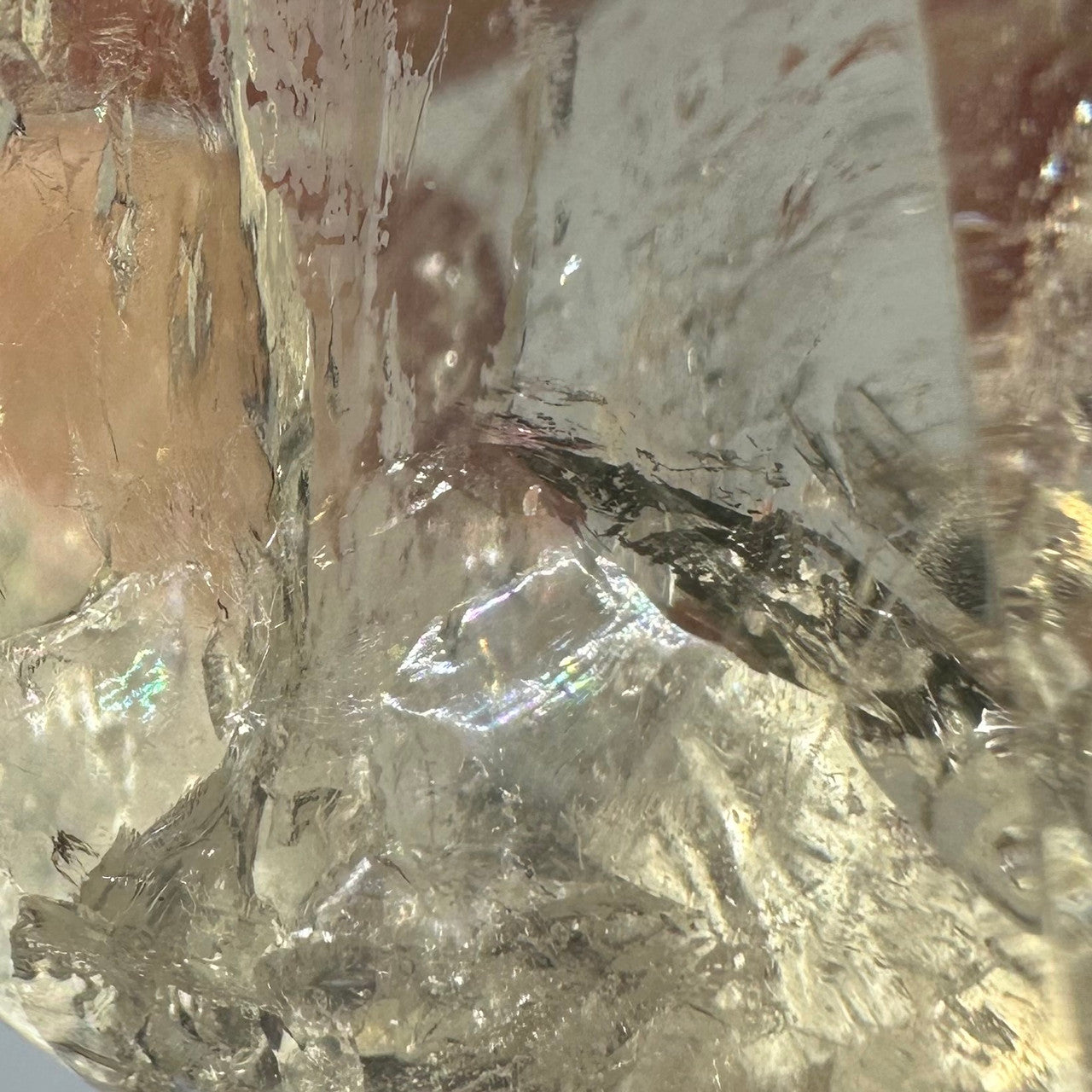 Citrine with Rainbow Inclusions  Flame Tower-2 1/2 x 1 3/4"-NC7389