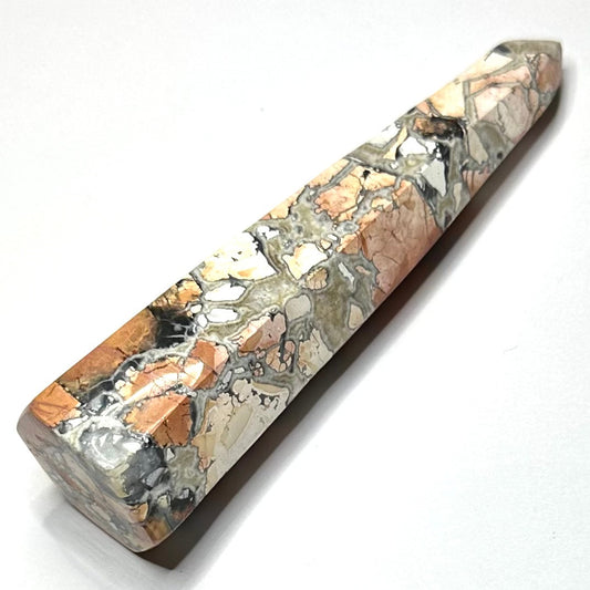 One of a Kind Maligano Jasper Druzy Stone Tower-4 1/2 x 1 1/4" (NC5149)