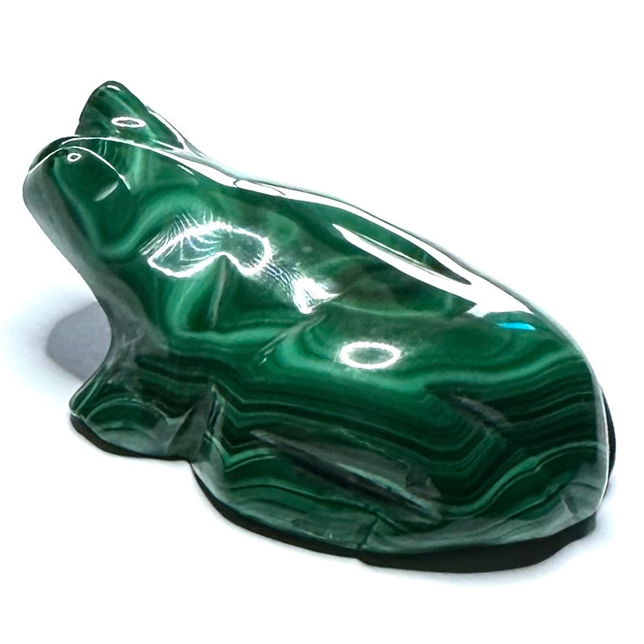 One of a Kind Carved Malachite Frog Stone-2 x 1 1/4"