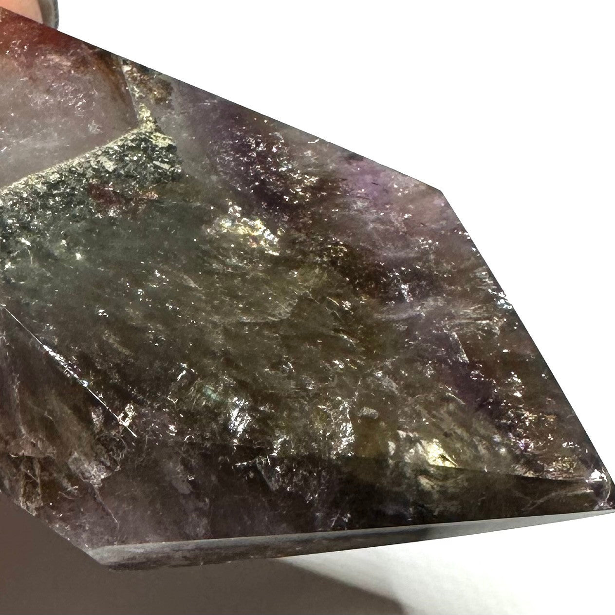 RARE-One of a Kind Ametrine with Hematite and Dendrites Tower-3 x 1 3/4" (NC6069)