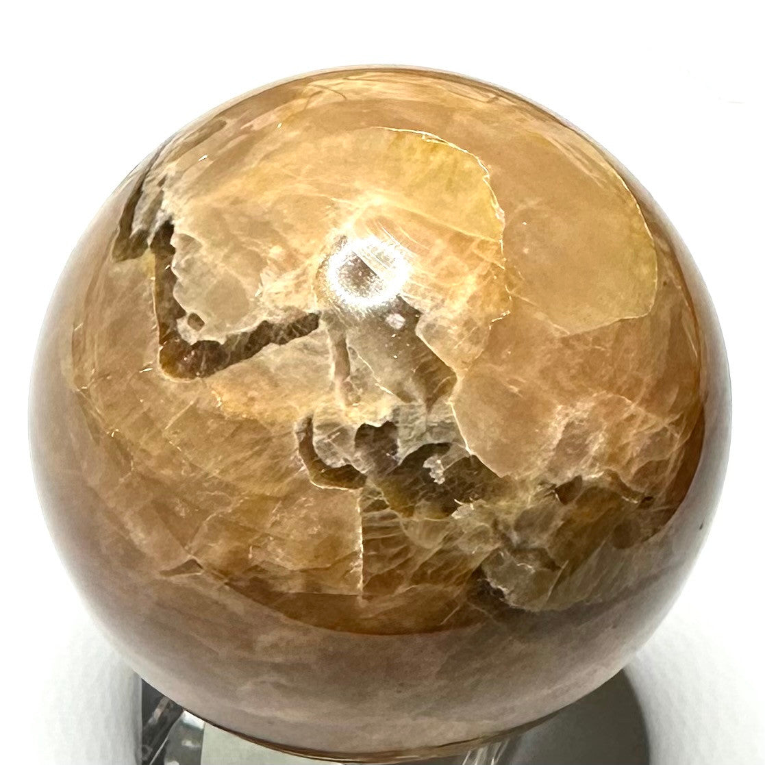 One of a Kind Peach Moonstone Stone Sphere-2"-NC6080 (NC6080)