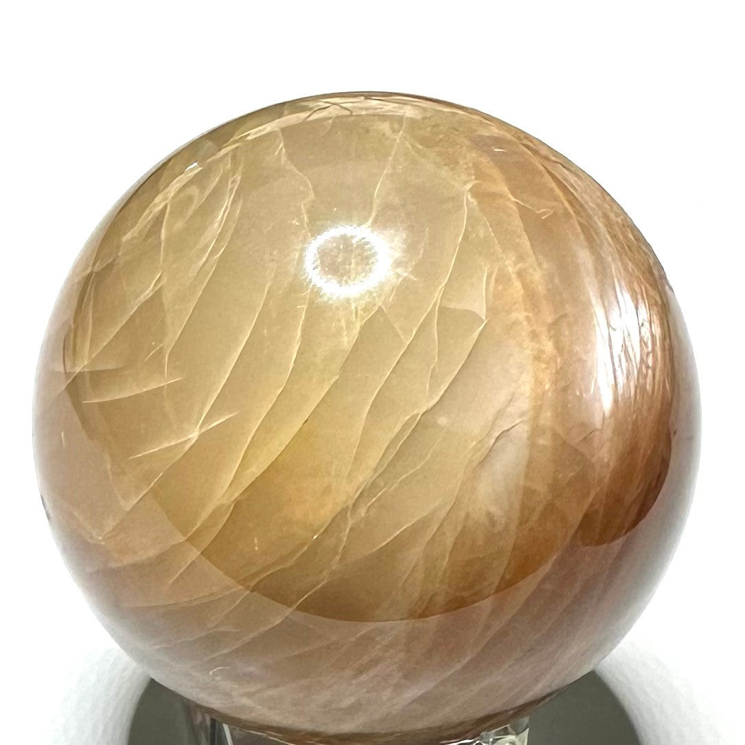 One of a Kind Peach Moonstone Stone Sphere-2 1/4" (NC6081)