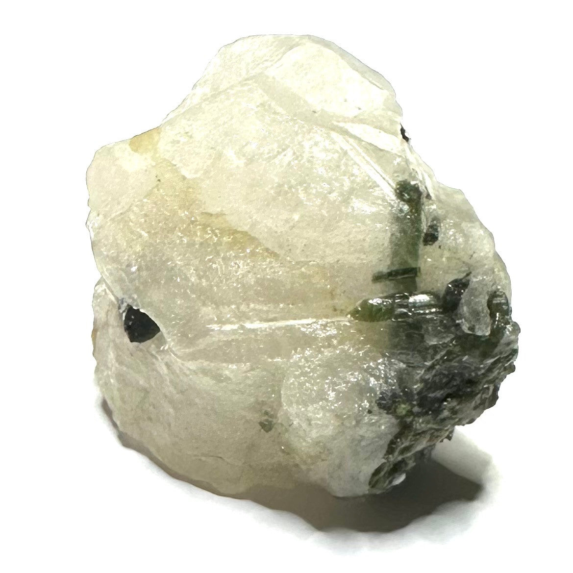 Green Tourmaline Tubes in Quartz Crystal-2 1/4 x 1 1/4 x 1 1/2" (NC5181)