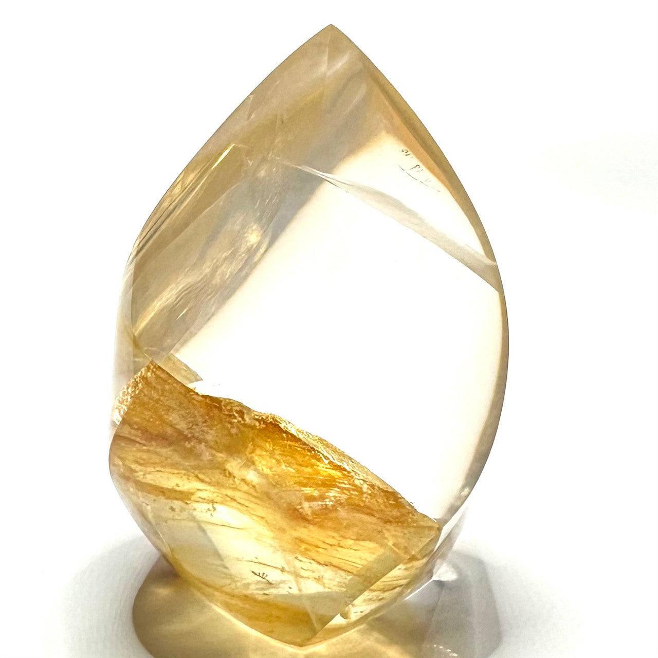 One of a Kind Girasol Quartz with Golden Healer Flame Tower-3 1/2 x 1 1/2" (NC5193)