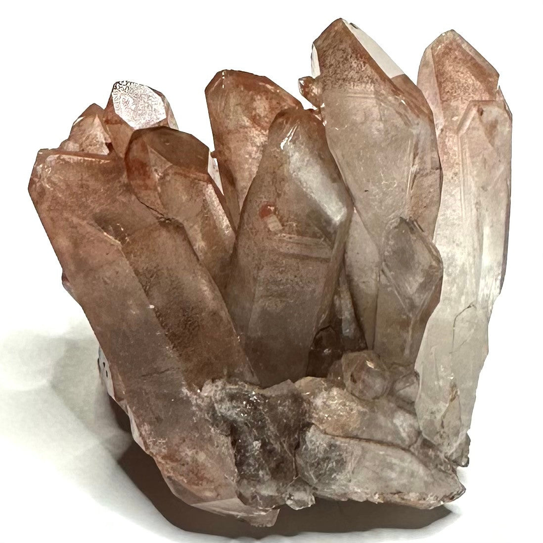 Red Hematite with Lithium Quartz Crystal Cluster-1 3/4 x 1 1/2"-NC7418