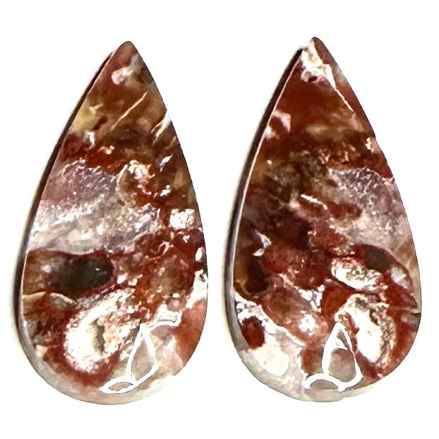 One of a Kind Plume Agate Earring/Pendant Pair-30 x 16mm (SP5209)